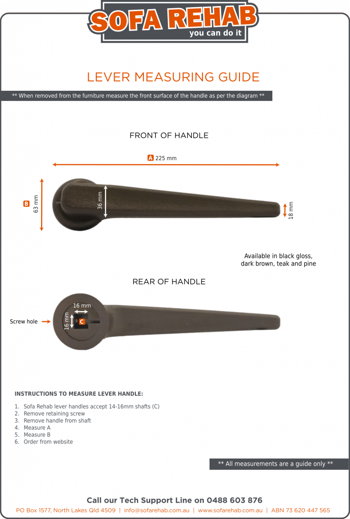 Recliner Levers and Cables Measuring Guides DoItYourself Repairers