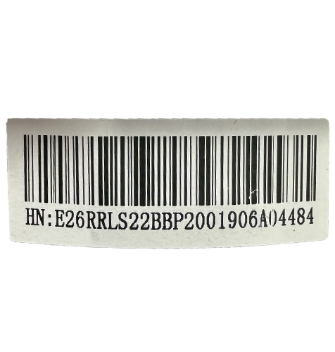 eMoMo Tech B26RRLS Cup Holder Serial Number Label