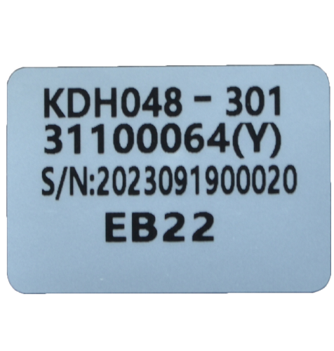 KDH048-301 Label