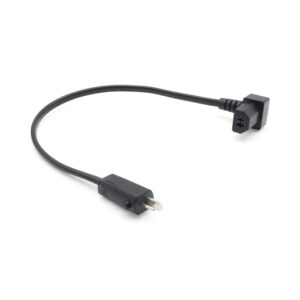 2 Pin Male to 90° Female D Shape Cable