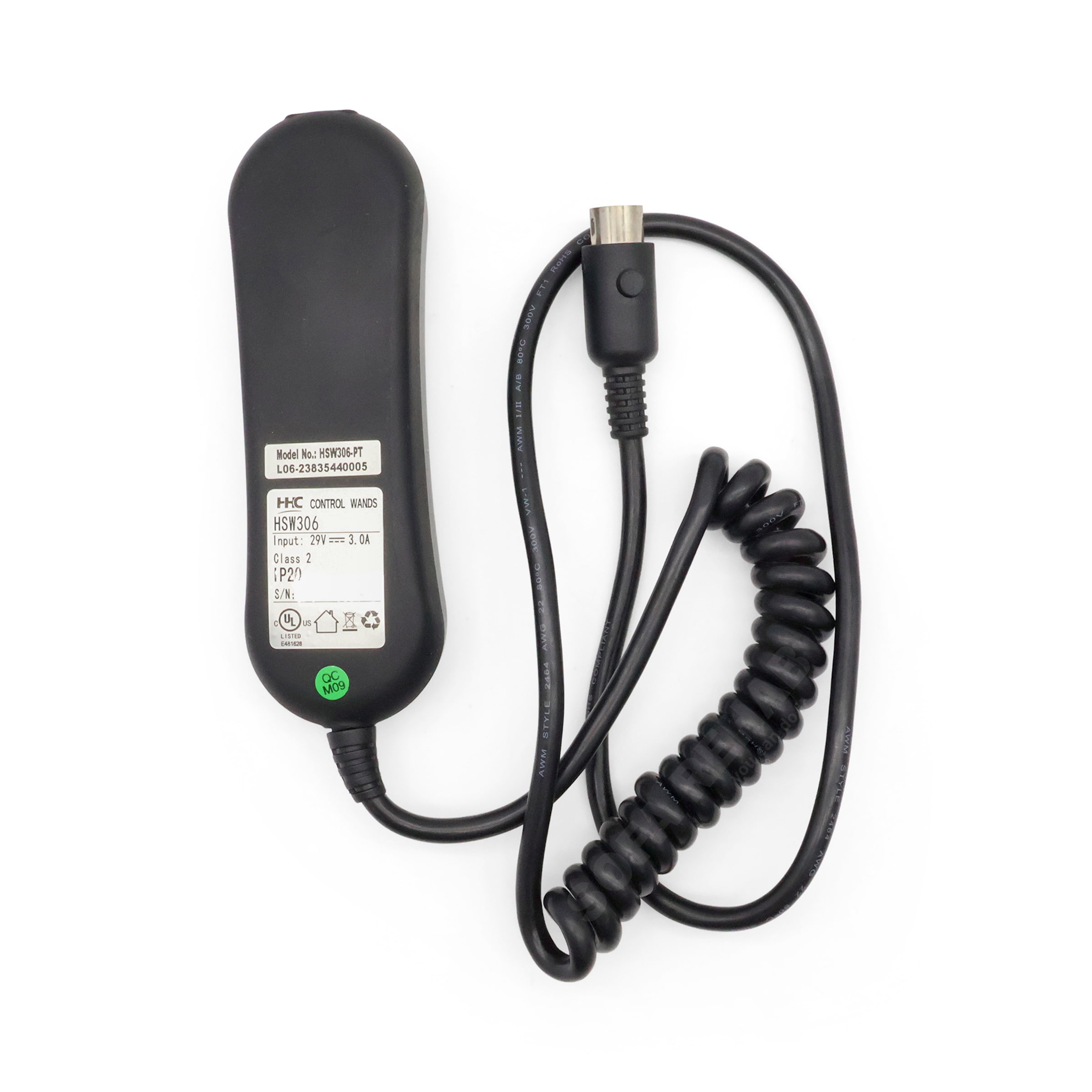 HHC-HSW306-PT-control-wand-back-label-29v-3-0a-7-pin-din-e481628 HHC-HSW306-PT-control-wand-back-label-29v-3-0a-7-pin-din-e481628