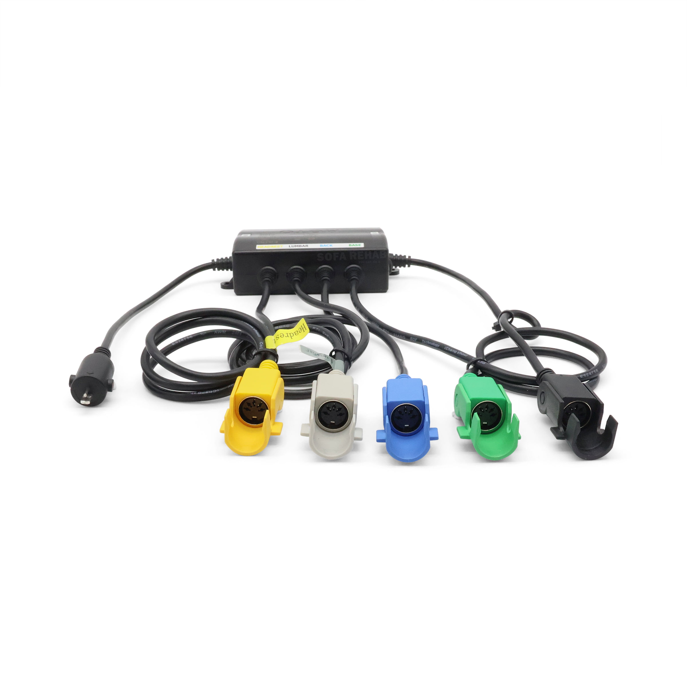 pride-mobility-CM310-2-control-box-front-view-colour-coded-5-pin-dins pride-mobility-CM310-2-control-box-front-view-colour-coded-5-pin-dins