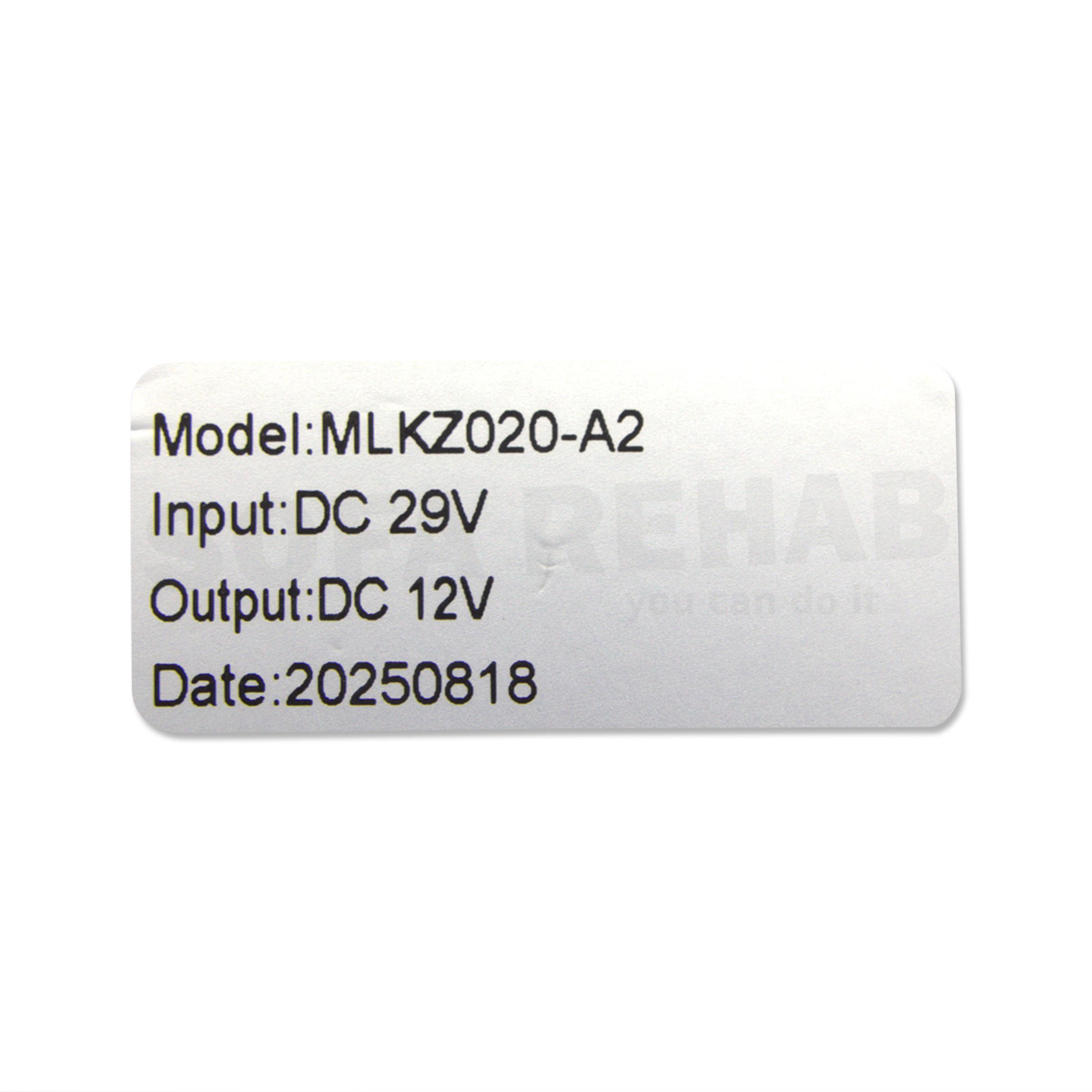 jiangsu-mulin-MLKZ020-A2-29v-to-12v-specification-label-close-up jiangsu-mulin-MLKZ020-A2-29v-to-12v-specification-label-close-up