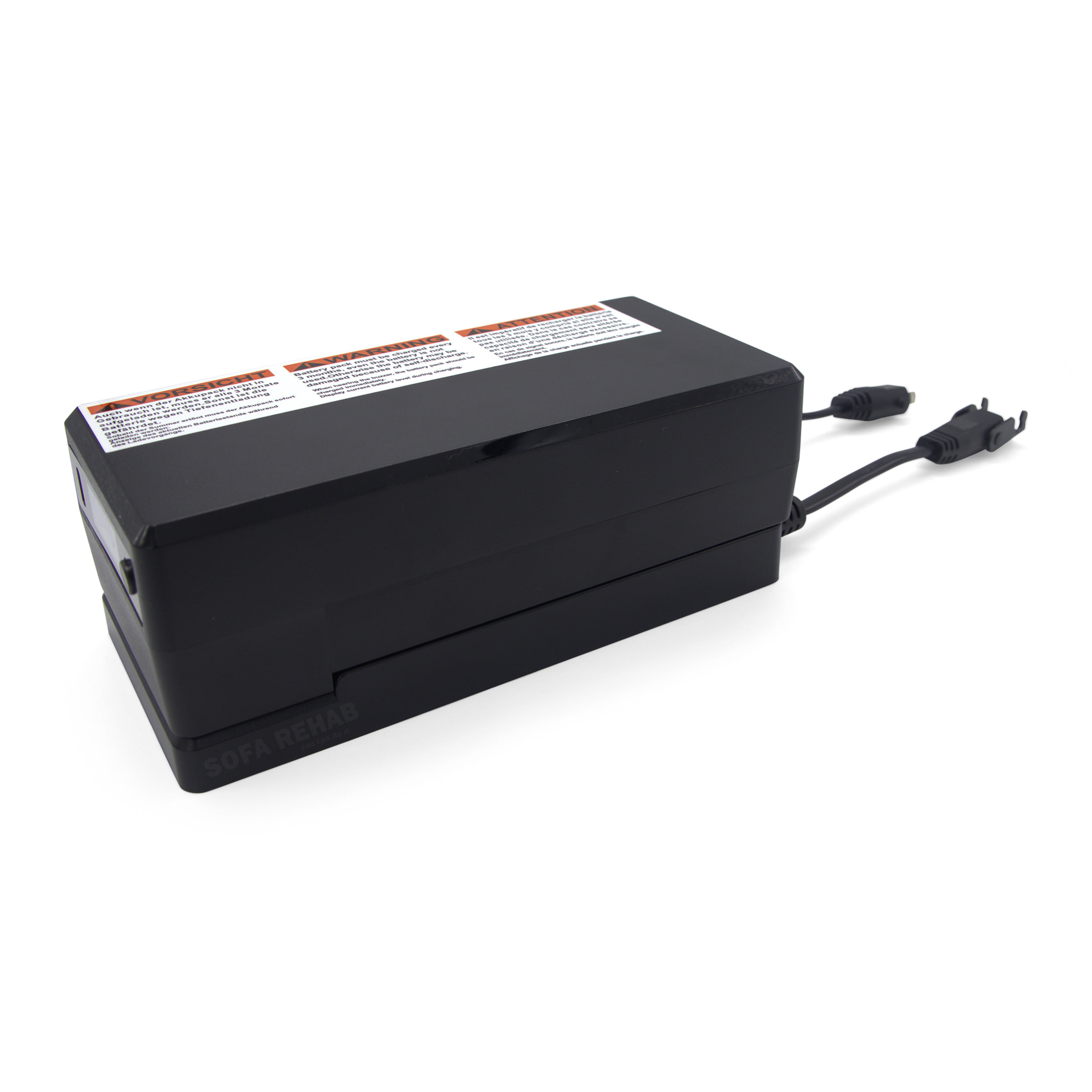 ZB-Power-lithium-ion-recliner-battery-pack-on-BS-SD-charging-dock-angled-rear-view-with-warning-label-and-2-pin-leads ZB-Power-lithium-ion-recliner-battery-pack-on-BS-SD-charging-dock-angled-rear-view-with-warning-label-and-2-pin-leads