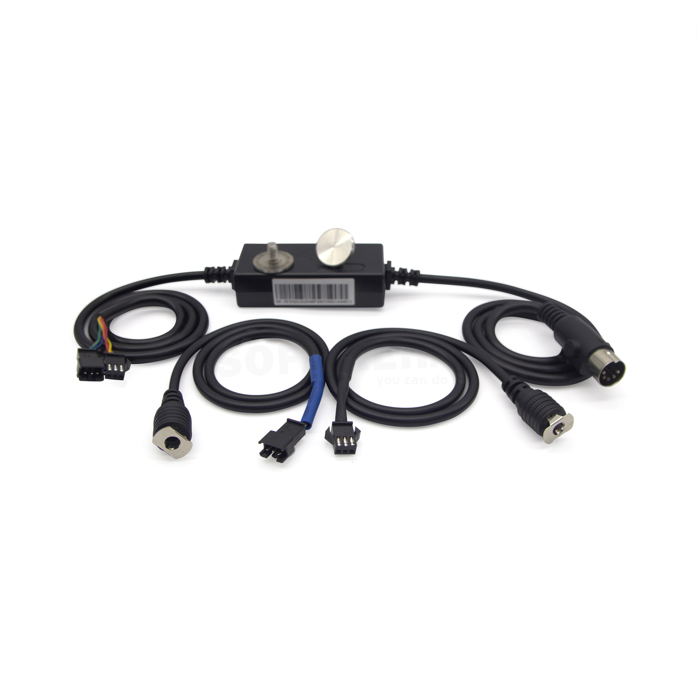 eMoMo-E302AZA-single-actuator-recliner-touch-sensor-kit-angled-front-layout-with-module-and-connectors